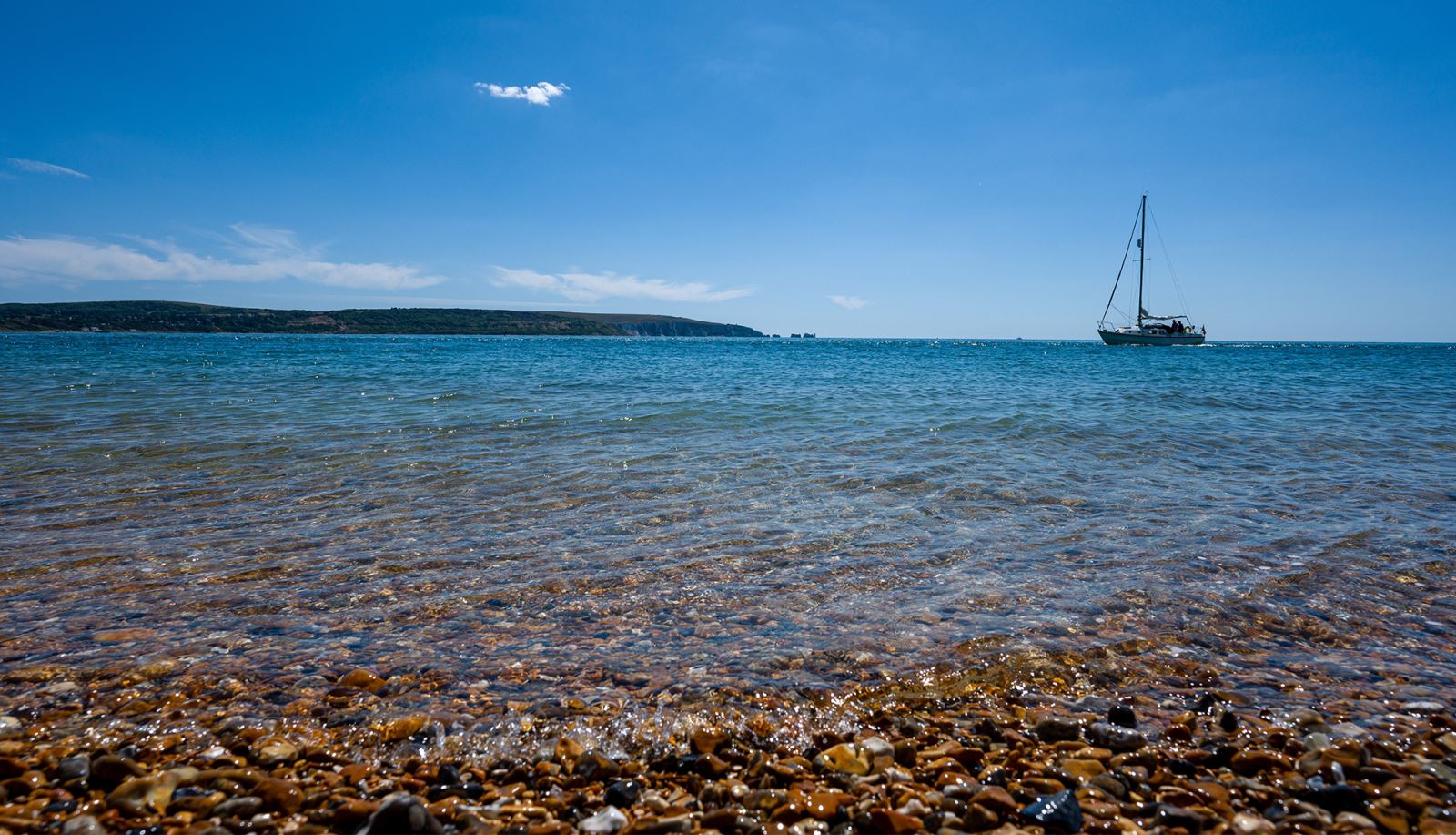 View of the Isle of Wight from Hurst Spit Beach
